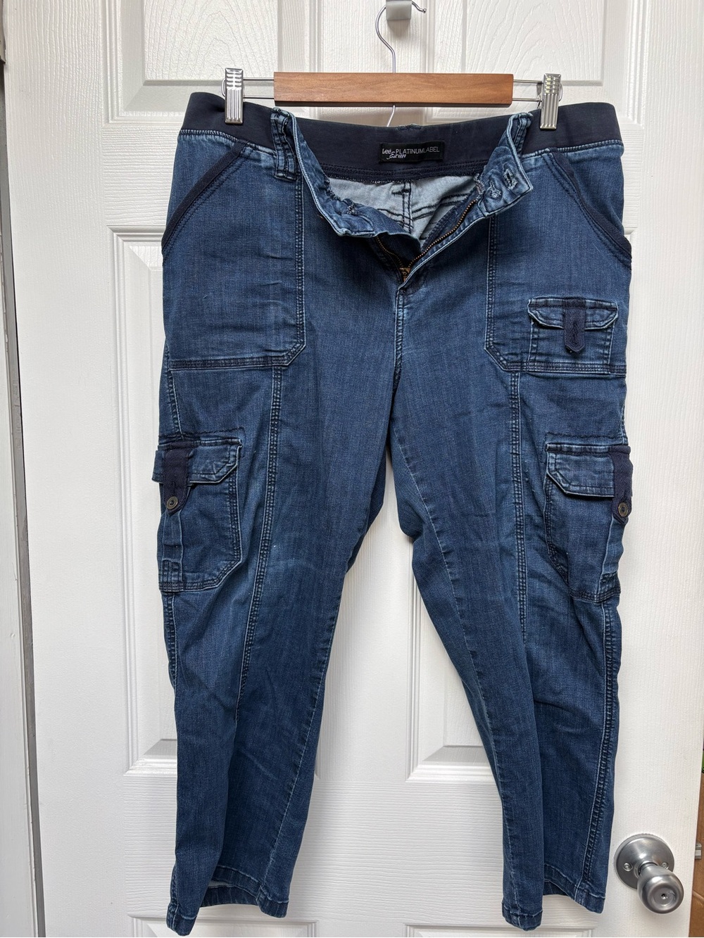Lee Capri Blue Cargo Jeans - Unbranded